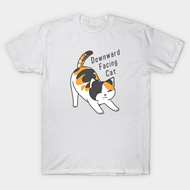 Downward Facing Cat T-Shirt by MonoFishTank